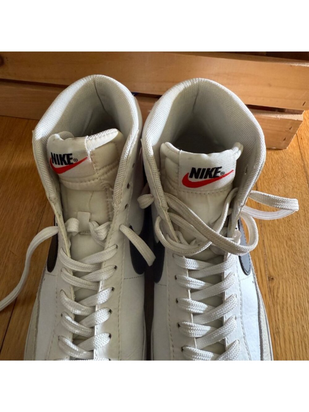 Nike Youth Size 7Y White Black Blazer Mid '77 Suede Leather Retro Sneakers Shoes - Picture 13 of 16